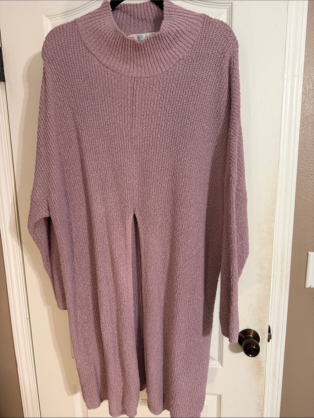 Cozy Mauve Turtleneck Sweater Dress